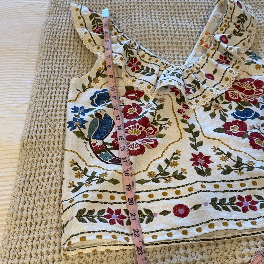 SÉZANE x FARM RIO Floral Ruffle Top sz US 8 / FR 40 NWOT - Picture 9 of 12